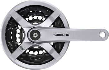 Shimano Tourney FC-TY501 Crankset - 170mm, 6/7/8-Speed, 42/34/24t, Riveted, Square Taper JIS Spindle Interface, Silve